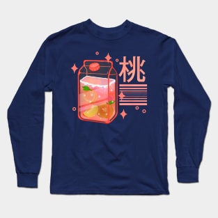 Kawaii Peach Drink Long Sleeve T-Shirt